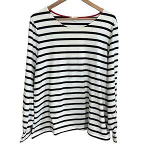 Boden Black and White Striped Long Sleeve Tee